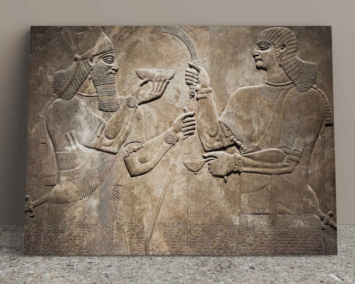 Assyrian Bas-Relief Artifact Framed Print, Canvas, Poster
