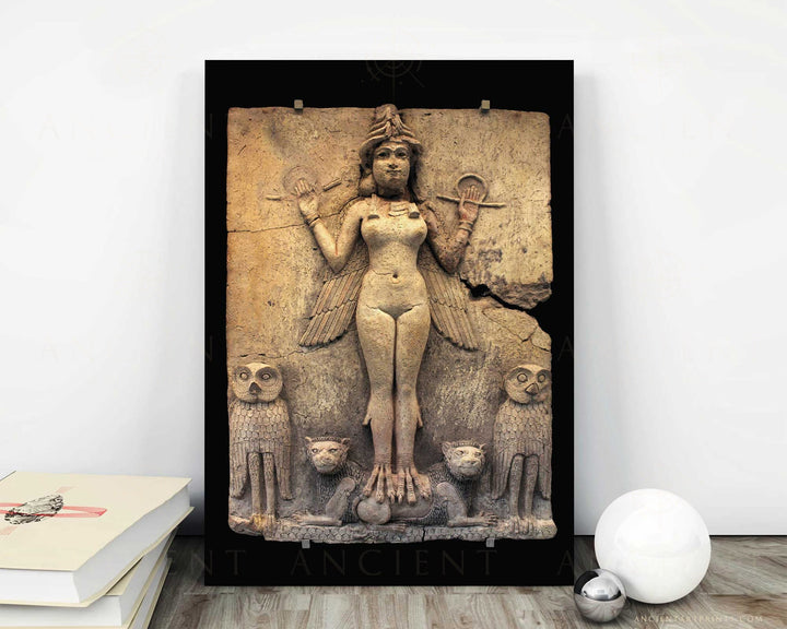 Ishtar, Inanna, Lilith Goddess Framed Print, Canvas, Poster | Babylon | Sumerian | Assyrian | Akkadian | Mesopotamian | Wall Art Décor