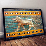 Striding Lion of Ishtar Gate Framed Print, Canvas, Poster | Assyrian | Babylon | Akkadian | Mesopotamian | Sumerian | Ancient Wall Art Décor
