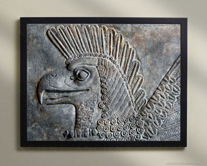 Eagle Headed Winged Genie Apkallu Framed Print, Canvas, Poster | Babylon | Sumerian | Assyrian | Akkadian | Mesopotamian | Ancient Wall Art