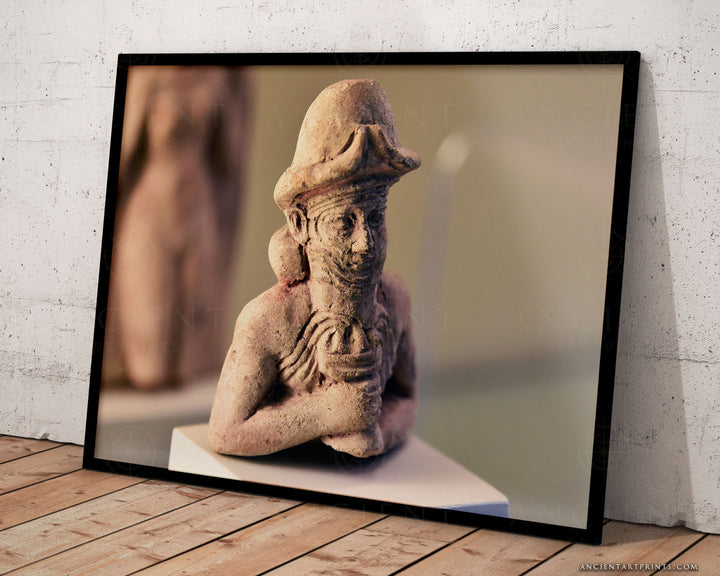 ENKI EA Ancient Anunnaki God Framed Print, Canvas, Poster | Assyrian | Babylon | Akkadian | Mesopotamian | Sumerian | Ancient Wall Art Décor