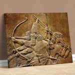 Ashurbanipal Lion Hunt Chariot Framed Print, Canvas, Poster | Babylon | Sumerian | Assyrian | Akkadian | Mesopotamian | Ancient Wall Art