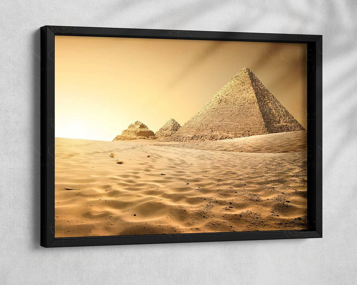 The Great Pyramid of Giza at Dusk Framed Print, Canvas, Poster | Egypt | Egyptian | Pyramids | Pharaoh | History | Ancient Wall Art Décor