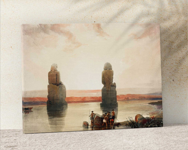 Colossi of Memnon V2 Framed Print, Canvas, Poster | Egypt | Egyptian | Statue | God | Desert | Pharaoh | Amenhotep | Ancient Wall Art Décor