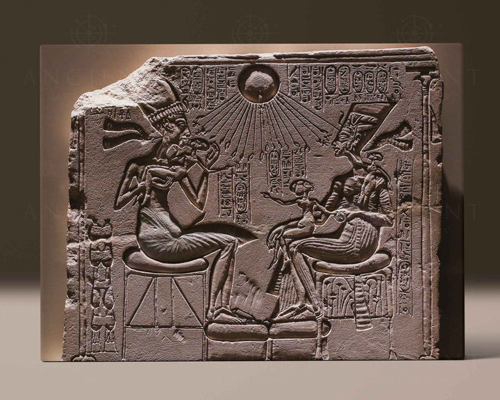 Akhenaten & Nefertiti House Altar Framed Print, Canvas, Poster | Egypt | Egyptian | Ankh | Ancient Aliens | History | Ancient Wall Art Décor