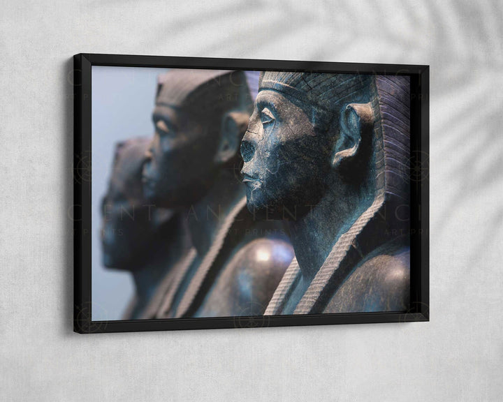 Senusret III Statue Framed Print, Canvas, Poster | Egypt | Egyptian | Pharaoh | Kemet | African | Warrior | King | Ancient Wall Art Décor