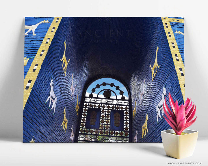 The Entrance of Ishtar Gate Framed Print, Canvas, Poster | Assyrian | Babylon | Akkadian | Mesopotamian | Sumerian | Ancient Wall Art Décor