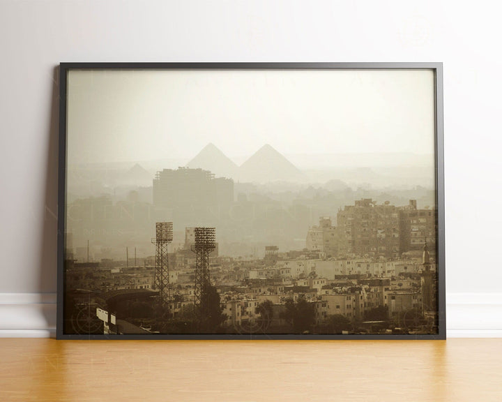 Cairo at Dusk Framed Print, Canvas, Poster | Egypt | Egyptian | Pharaoh | Africa | Pyramids | City | Landscape | Ancient Wall Art Décor