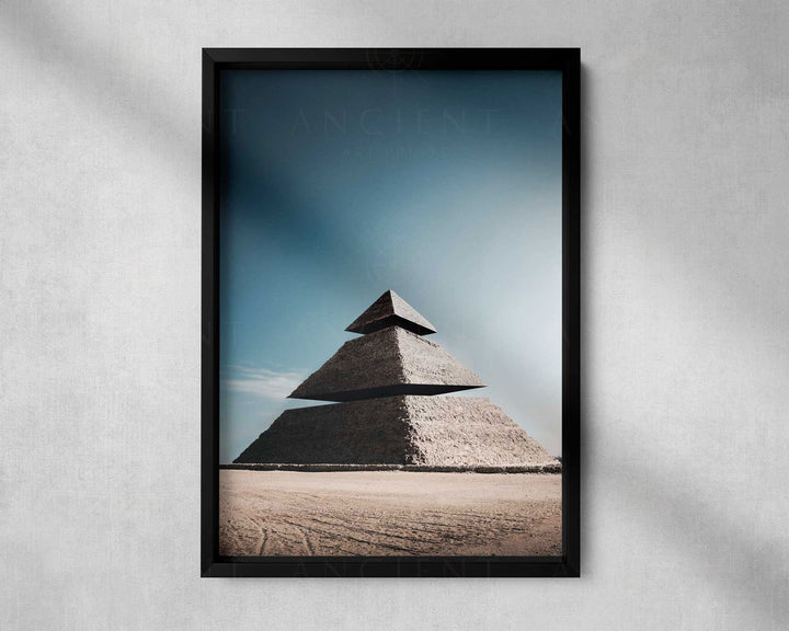 Pyramid Spaceship Ancient Aliens Framed Print, Canvas, Poster | Egypt | Egyptian | Fantasy | Conspiracy | Anunnaki | Ancient Wall Art Décor