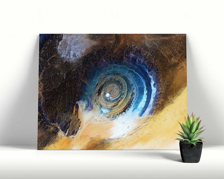 Eye of the Sahara, Richat Structure - Framed Print, Canvas, Poster | Africa | Desert | Atlantis | Earth | History | Ancient Wall Art Décor