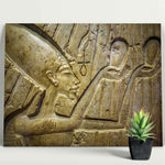 Akhenaten Worshipping Aten Framed Print, Canvas, Poster