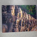 Angkor Thom Gate Statues, Cambodia Framed Print, Canvas, Poster