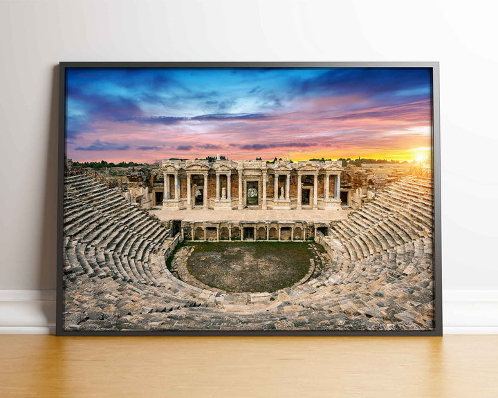 Hierapolis Roman Theatre, Pamukkale, Turkey Framed Print, Canvas, Poster