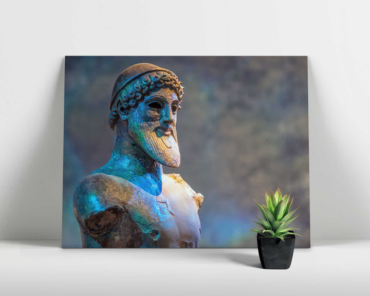 Poseidon Statue Bust Framed Print, Canvas, Poster
