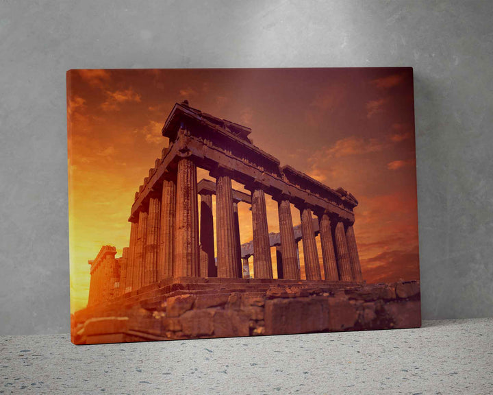 The Parthenon at Sunset Framed Print, Canvas, Poster