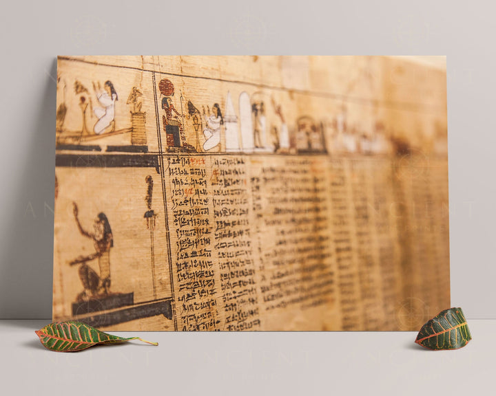 Egyptian Book of the Dead Framed Print, Canvas, Poster | Egypt | Africa | Pyramid | Scroll | Hieroglyphics | Ancient Wall Art Décor