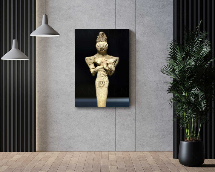 Ubaid Lizard Mother Statue Framed Print, Canvas, Poster | Babylon | Sumerian | Assyrian | Akkadian | Mesopotamian | Ancient Wall Art Décor