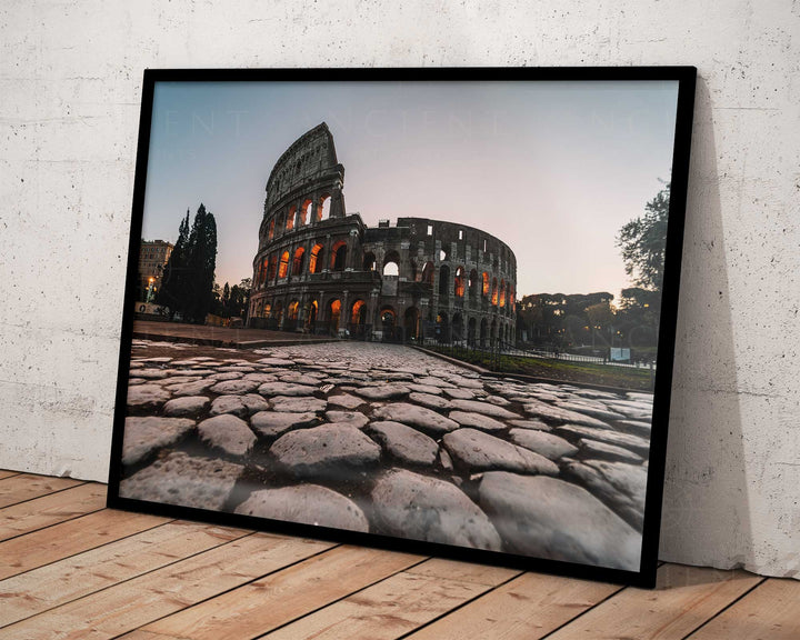 The Roman Colosseum at Night Framed Print, Canvas, Poster | Architecture | Italy | Italian | Europe | History | Ancient Wall Art Décor