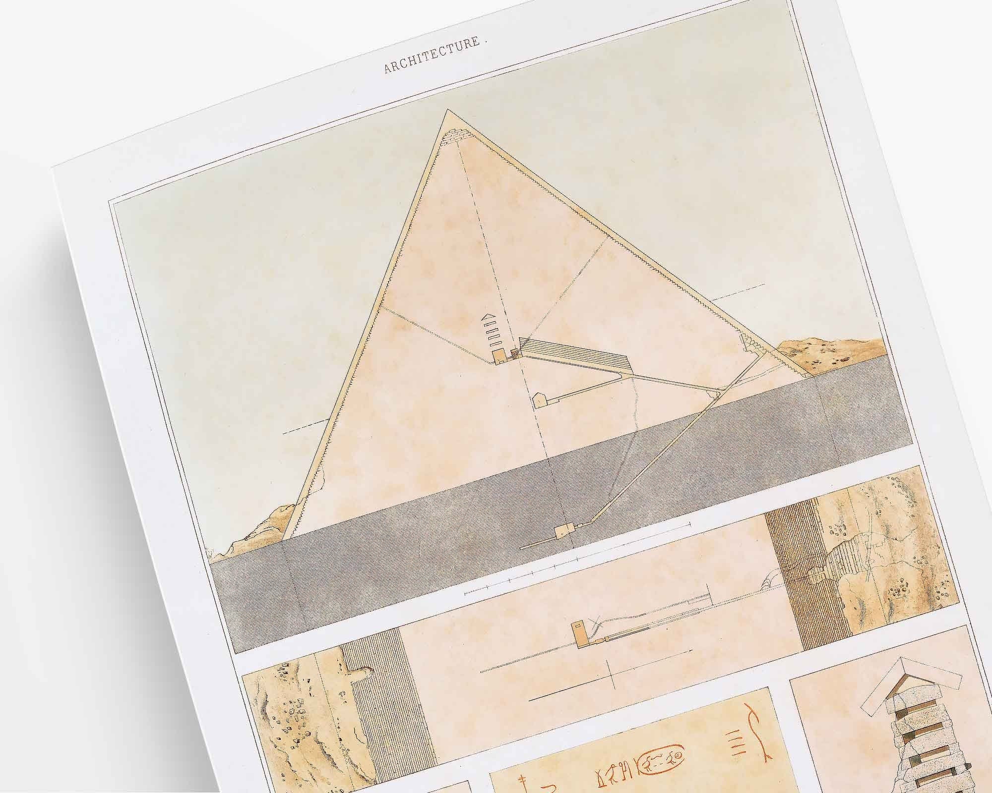 Pyramids of Giza: Engineering Sections & Details Framed Print, Canvas ...